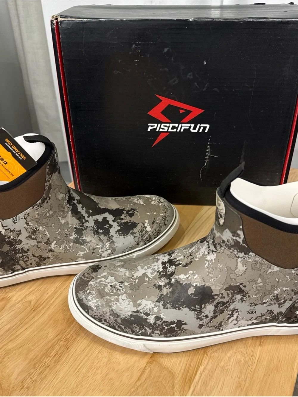 Piscifun Men’s Deck Boots Waterproof Rain Fishing Anti Slip Camo Sz 11 NEW $150